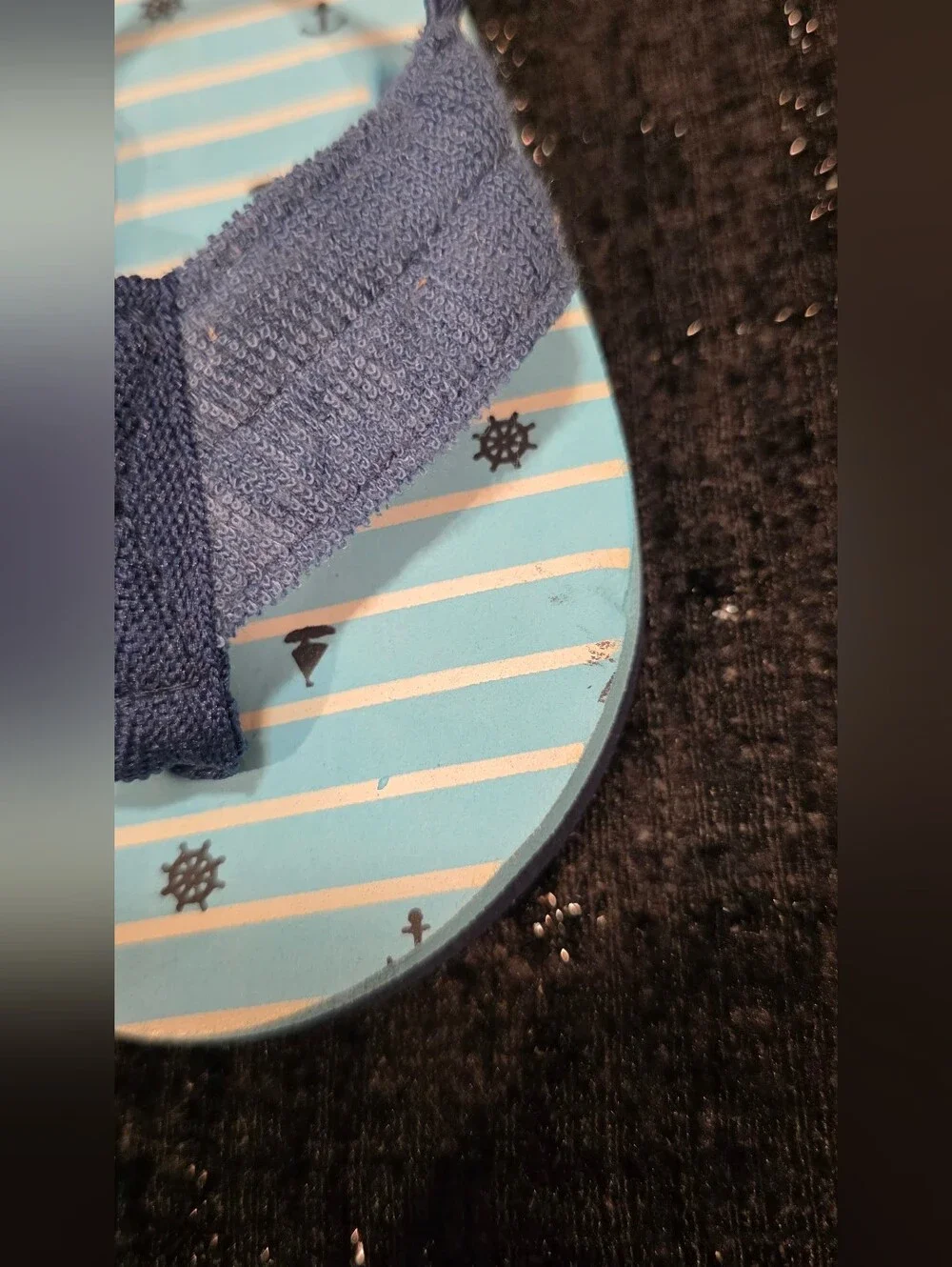Toddler Flip Flops Small (5-6) With Back Blue Sailing